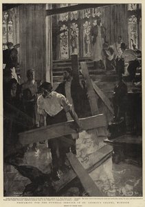 Preparativos para el servicio fúnebre en la Capilla de San Jorge, Windsor de Frank Craig